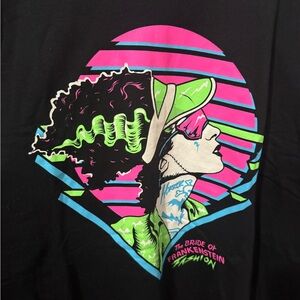 Black Graphic Tee with Neon Design